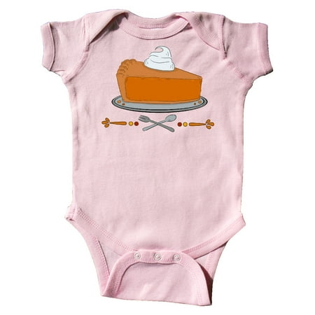 

Inktastic Thanksgiving Pumpkin Pie with Fork and Spoom Gift Baby Boy or Baby Girl Bodysuit