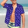 thumbnail image 7 of Yiaed Beautiful Purple Snowflakes Print Hawaiian Shirt for Men Short Sleeve Button Down Shirts Beach Shirts for Men,Small, 7 of 7