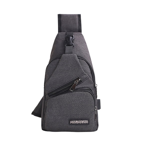 Lilgiuy Men's Canvas USB Charging Chest Bag Backpack Men's Korean Version Casual Men's And Women's Chest Shoulder Messenger Bag Fall Fashion for 2022 Spring Winter