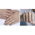 thumbnail image 2 of NYS Jewellrs Unisex 14K White Gold Plated 2.55 Ct Round Cut White Diamond Wedding Engagement Trio Ring Set 925 Sterling Silver For Men's & Women's -9, 2 of 2