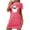 Hot Pink, variant on MuZeFu Womens Nightgowns Sleepwear Soft Pajama Dress Nightshirts Women's Oversized Short Nightgown Fashion Chest Print Short Sleeve Nightdress