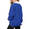 thumbnail image 5 of SGMVNU Girls' Zip Neck Hoodie for Little Girls – Cozy Kids' Casual Sweatshirt with Stand Up Collar Lightweight Winter Layer Blue 9-10 Years, 5 of 8