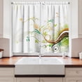 thumbnail image 2 of Ambesonne Floral Kitchen Curtains, Flowers Ivy Leaves Ivy, 55"x45", Earth Yellow Burgundy, 2 of 3