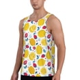 thumbnail image 2 of Xecao Strawberry Lemon Men's Tank Top Workout Quick Dry Sleeveless Gym Jogging Muscle Shirts Summer Swim Beach Tops, 2 of 9