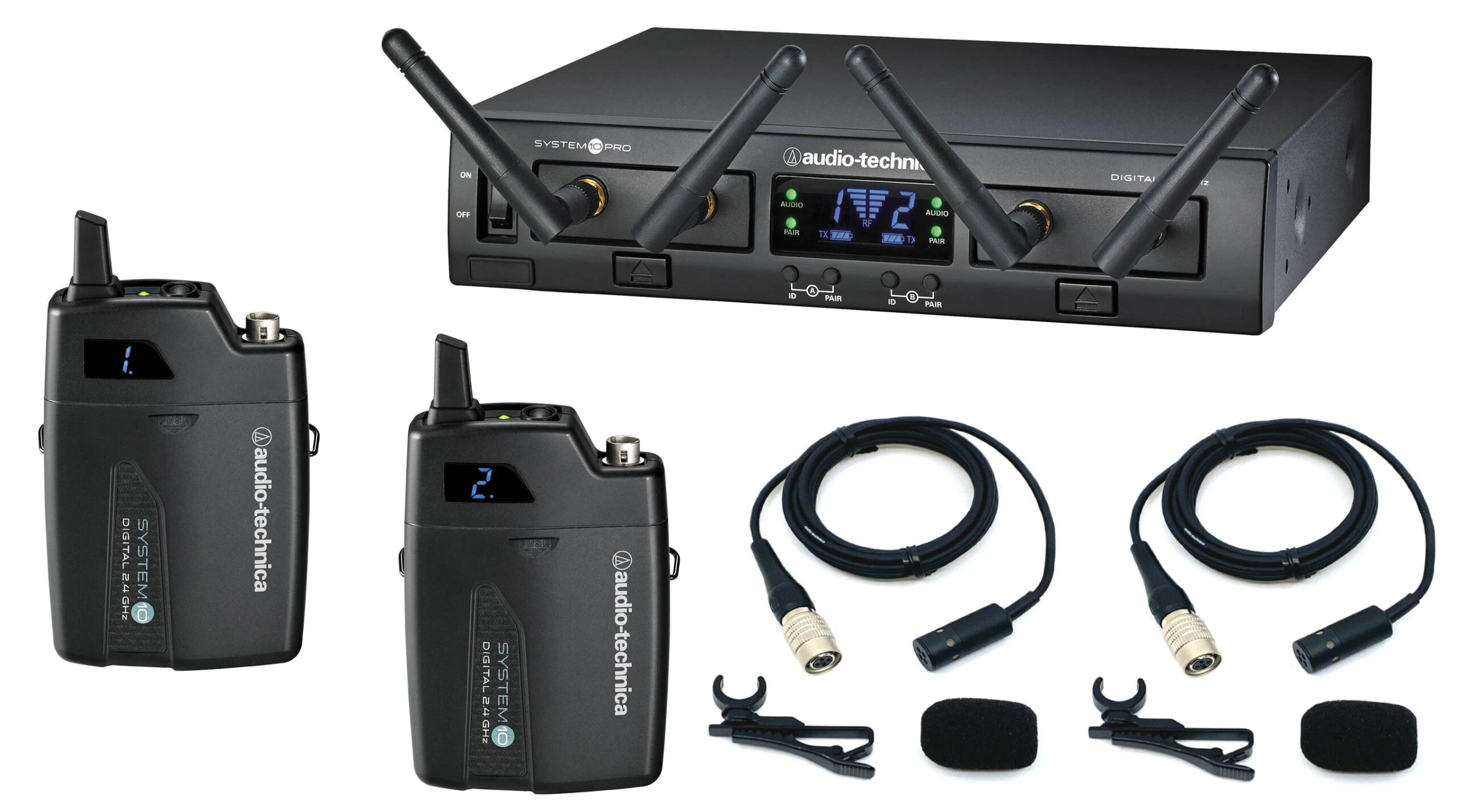 ATW1311AT831 Digital Wireless Dual BodyPack System with two AT831cw lapel microphones