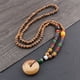 thumbnail image 1 of Cadena de suéter de cuentas de madera de estilo étnico, collar largo de Joker con cuentas de madera y alas de pollo para hombre, joyería para mujer, 1 of 5