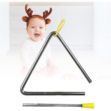 Un triangle musical avec un Batteur, un Petit instrument de percussion en Métal, Adapté à l'Éducation Préscolaire et aux Activités de Plein Air.,5 Pouces