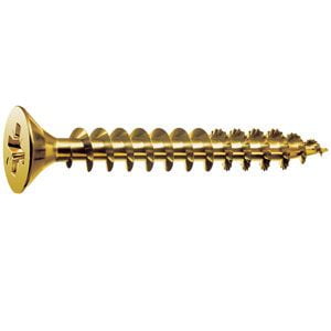 

Spax Flat-Head Yellow Zinc Plated Screws - #8 x 2-1/2 inch - Box of 20