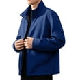 thumbnail image 6 of Fanshiluo Men's Stand Collar Full-Zip Long Sleeve Jacket, Lightweight Windproof Casual Outerwear with Side Pockets for Men,L,Big and Tall Men, 6 of 8