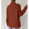 thumbnail image 4 of FAIWAD Womens Long Sleeve Lapel Shirts V Neck Button Down Casual Plus Size Solid Color Trensy Shirts, 4 of 7