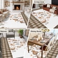 thumbnail image 6 of 5x8 Washable Area Rug, Forest Animal Non-Slip Large Rectangle Rug for Living Room Dining Room, Brown Deer Bear Hedgehog Bird Butterfly Eucalyptus Leaves Plaid Indoor Floor Mat for Home Decor, 6 of 9