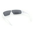 thumbnail image 4 of Futuristic Cyber Narrow Rectangle Shield Plastic Sunglasses White - Black, 4 of 4