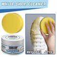 thumbnail image 2 of 100g White Shoes Cleaning Cream Stains Remover Shoes Whitening All-Purpose Cleansing Cream With Wipe Sponge For Shoes Sneakers, 2 of 5