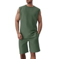 thumbnail image 3 of Men's 2 Piece Outfits Summer Sleeveless Vest and Casual Track Shorts Set Sports Suit Two Piece Set Summer Shirt and Shorts Set, 3 of 7