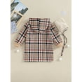 thumbnail image 4 of Bslissey 4T 5T 6T 7T Little Girls Plaid Print Hooded Coat Long Sleeve Button Hood Jacket with Crossbody Bag Toddler Kids Casual Outerwear Winter Daily Colthes, 4 of 9