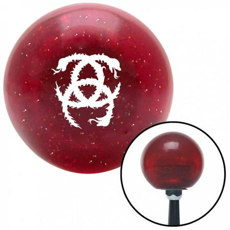 American Shifter 51051 White Heraldic Snakes Red Metal Flake Shift Knob with M16 x 1.5 Insert Shifter Auto