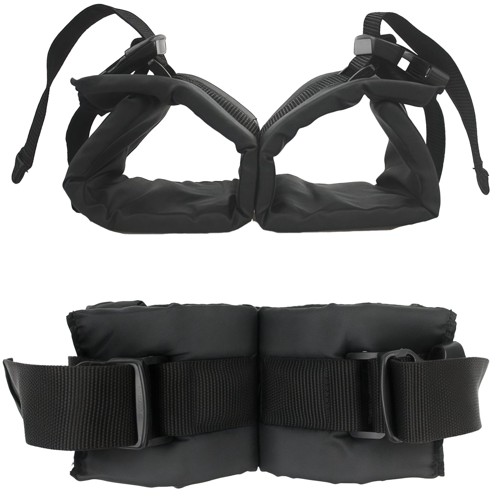 Hand and Ankle Restraints, Outdoor Multi-Function for Elderly, Adjustable Black Nylon Straps, Soft Padding, Easy Use, Storage, Ideal for Bed or Chair