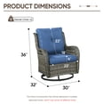 thumbnail image 2 of Giantfurnni Patio Furniture Wicker Swivel Rocking Glider Chair High Back Outdoor Rattan Rocker Set of 2 for Porch Backyard, 2 of 9