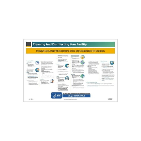 UPC: 0887481158273 | National Marker Vinyl Poster  Cleaning and Disinfecting Your Facility   12  x 18  Multicolor