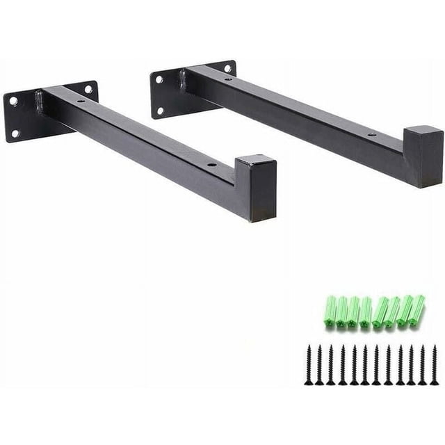 Soportes elegantes para estantes flotantes, soportes resistentes para hierro fundido, acabado negro mate que agrega encanto a prueba de óxido, diseño de montaje oculto para un atractivo minimalista