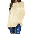 thumbnail image 2 of BONIXOOM Fall Sweaters For Women Baggy Fit Blouse Pullover Vacation Crew Neck Sweaters For Girls Beige S(US:4), 2 of 6