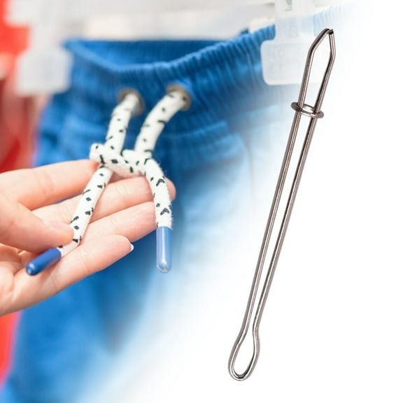 Blukids 2/4/8pcs Bodkin Drawstring Threaders,Metal Drawstring Threader Tweezers Easy Quick Insert Drawstring DIY Rope Threader Clip Bodkin Sewing Tool for Sweatpants,Hoodies,Swim Trunks(Silver)