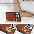 thumbnail image 6 of for iPhone 12/12 Pro Case with Card Holder,360°Rotatable Ring Holder Stand - Magnetic RFID Blocking Wallet Phone Cases for Women Men(Brown), 6 of 15