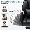 thumbnail image 2 of Hoffree Criss Cross Office Chair with Reversible Armrests, Big and Tall Desk Chair with Footrest, Reclining Ergonomic Computer Chair with Adjustable Headrest, Executive Leather Chair for Home, Black, 2 of 9