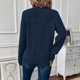 thumbnail image 4 of UDAUDU Sweaters for Women Casual Long Sleeve Crewneck Crochet Knit Pullover Sweater Tops 2026 Fall Fashion Trendy Outfits Navy 2XL, 4 of 8