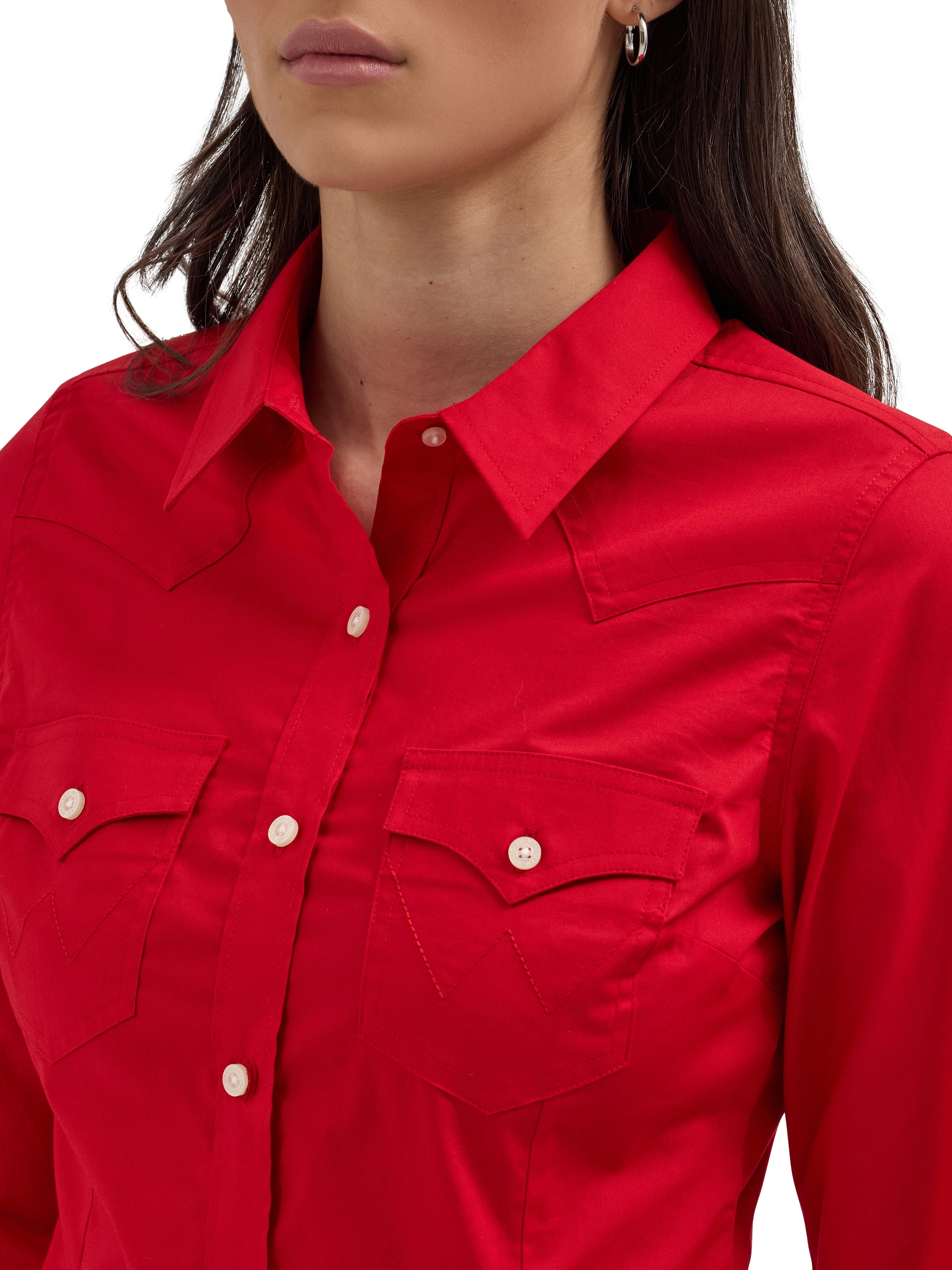 Wrangler® Women's Western Long Sleeve Button Front Shirt