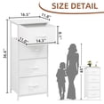 thumbnail image 3 of Eunos 4 Drawer Dresser, Chest of Drawers Fabric Vertical Nightstand for Bedroom, White Leather, 3 of 7