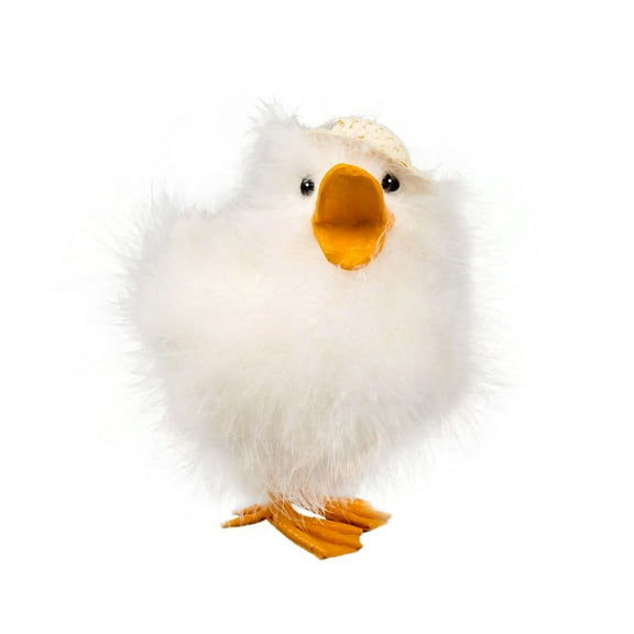 STPgoods Duck Handmade Natural Down Spring Easter Decoration 4.3 x 3.2 x 5.1" Easter Figurine White