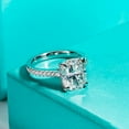 thumbnail image 2 of Silvago Jewel Stamped 14k White Gold Over Women's Engagement Ring - Cushion Cut 2.2 Ct Lab Created Diamond Anniversary Ring - Solitaire with Accents Diamond Ring - Hidden Halo Bridal Wedding Ring, 2 of 8