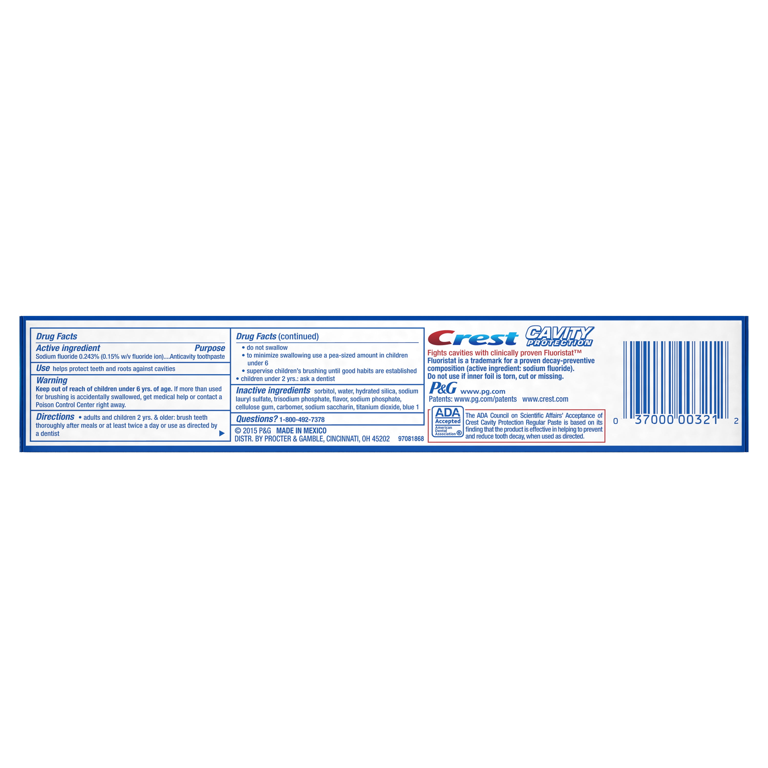 Crest Cavity Protection Regular Toothpaste, 6.4 oz