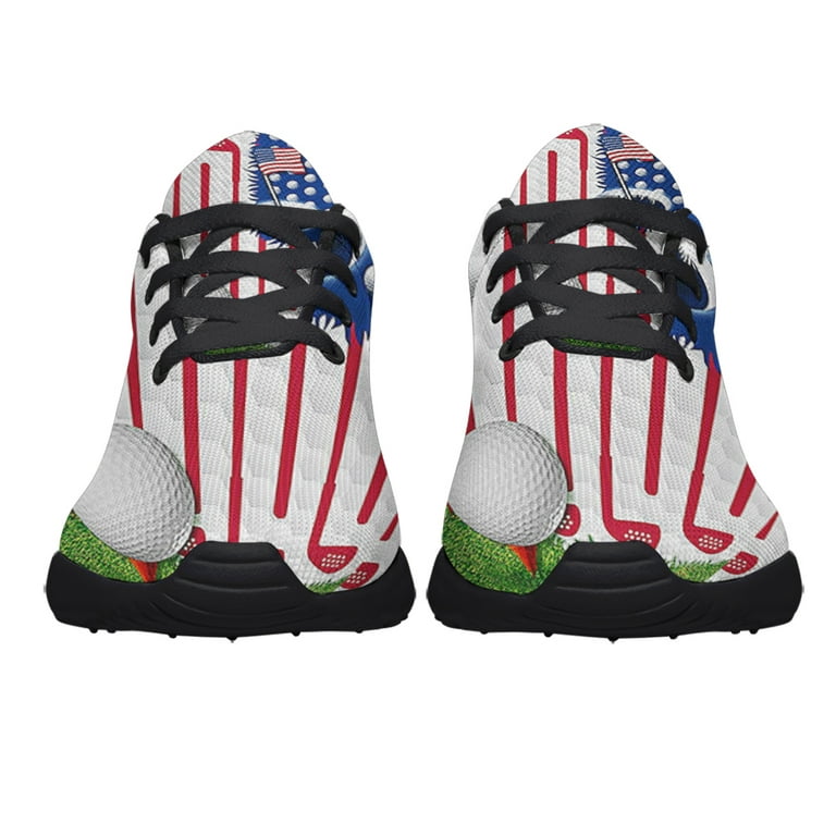 American flag Golf Shoes Sneakers Black Size 4.5