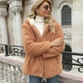 thumbnail image 4 of Gibobby Chamarra de Invierno, Chaqueta de Forro Polar borroso de Invierno para Mujer con Capucha y Bloques de Color con Cremallera y Bolsillos(Beige,XG), 4 of 4