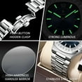 thumbnail image 6 of POEDAGAR Men's Blue Quartz Diamond Fashion Stainless Steel Watch Luminous Date Wristwatch, 6 of 9