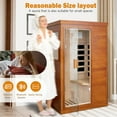 thumbnail image 6 of Infrared Home Sauna Room 1 Person, Wooden 800W Indoor Saunas 110V with Bluetooth Music Player, Ambient Light and Sole Control, Indoor Dry Sauna, 6 of 7