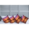 thumbnail image 2 of Ambesonne Romantic Throw Pillow Cover 4 Pack, Colorful Beach Sunset, 24", Orange Purple, 2 of 5