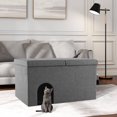 thumbnail image 2 of Costway Cat Litter Box Enclosure Hidden Furniture Cat Washroom Shoe Storage Bench Grey, 2 of 10