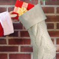 thumbnail image 2 of Farmhouse Knitted Christmas Stocking 18 Inch, Rustic Cable Knit Personalized Stocking, Winter Fireplace Hanging Decor for Xmas Family Holiday-1pcs, 2 of 8