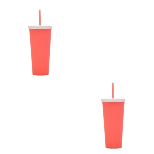 Vaso de paja de plástico Naiovety Doble Capa Color Caramelo 700 ml