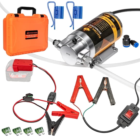 SYHXYSOO Electric Oil Change Pump, 12V/24V 100W Oil Extractor Pump Fluid Transfer for Trucks, Boats, Lawnmowers, Compatible with Milwaukee M18 Battery