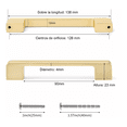 thumbnail image 2 of Tiradores Para Cocina Cajones Armarios 12.8 cm 10 Piezas, Dorado, 2 of 5