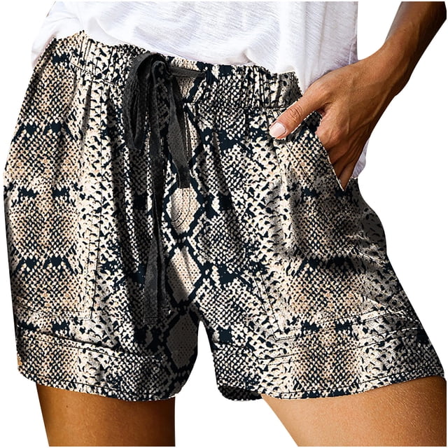 Birdeem Womens Plus Size Drawstring Casual Print Elastic Waist Pocket Loose Shorts Pants