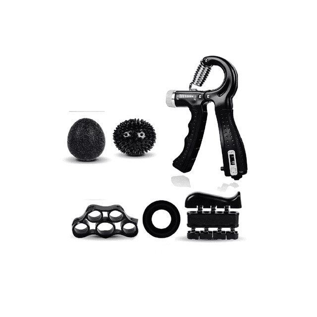 Ejercitador De Dedo Fortalecedor Resistencia Mano Grip 6 pzs, Negro