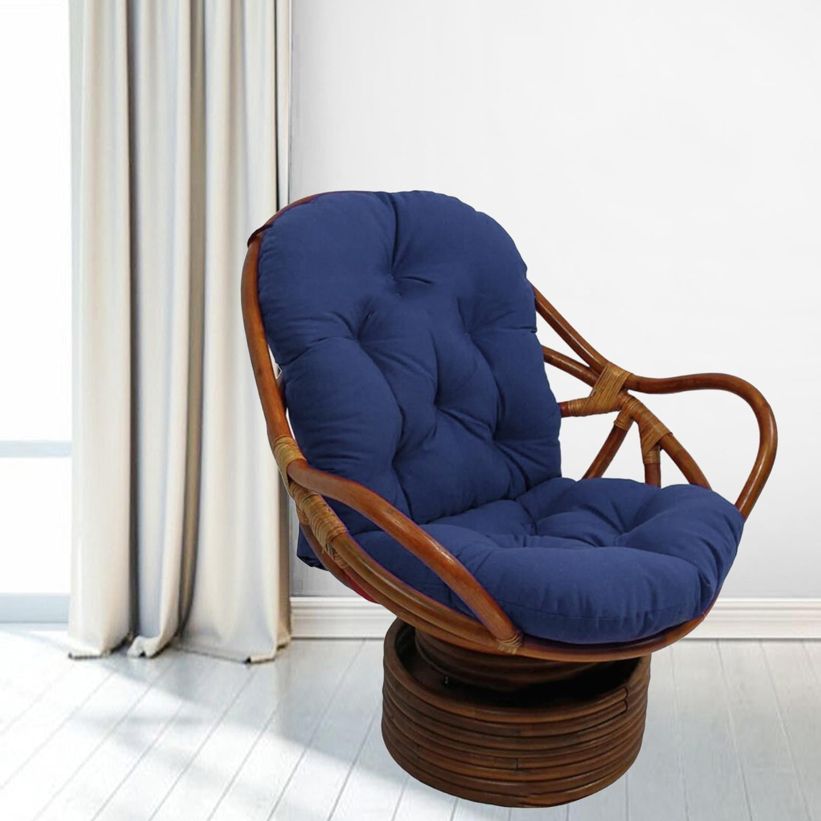 Xuanheng Solid Textured Rattan Swivel Rocking Chair Cushion 120cmx60cm Outdoor Indoor Patio Furniture Chair Pads Blue Blue 115x50cm