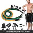 thumbnail image 1 of 1 Set Resistance Bands Set with Handles Muscle Training Fitness Band Resistance Training Legs Ankle Straps Multifunctional Exercise Bands Physical Therapy Home Gym Workout Equipment, 1 of 7
