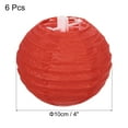 thumbnail image 2 of Uxcell 4 Inch Folding Hanging Wedding Home Party Paper Lanterns Red 6 Pack, 2 of 7