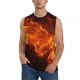 thumbnail image 1 of Fotbe Fiery Orange Flames Energy Men's Camiseta sin Mangas Estampada para Hombres, Playera Casual para Gimnasio, Entrenamiento, Playa-3X-Large, 1 of 7